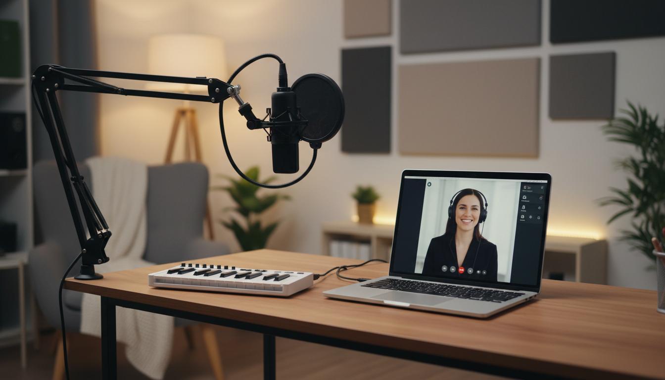 Professional vocal coaching studio setup with Matt Thompson